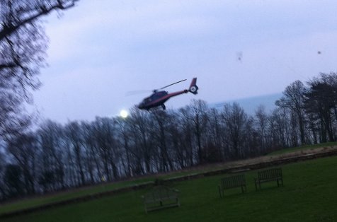 Helicopter lands on the Isle of Wight before magician performs